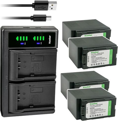 Kastar CGA-D54 LTD2 USB Battery Charger Replacement for Panasonic AG-HPX250 AG-HPX250EN AG-HPX250P AG-HPX250PJ, AG-HPX255 AG-HPX255P AG-HPX255EJ, AG-HVX200 AG-HVX200E AG-HVX200P AG-HVX200AP in Saudi Arabia