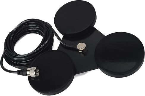 HYS Heavy Duty Mobile Car/Truck SO-239 8.8inch Triangle Magnet Mount Base W/5M(16.4ft) RG58 Coaxial Cable PL-259 Plug in Saudi Arabia