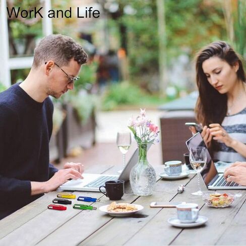 SeeDete 32GB USB Flash Drives, USB Stick, Thumb Drive Rotated Design, Memory Stick with LED Light for External Storage and Backup Data, Jump Drive, 5 Pack 32GB (5 Colors: Gold Black Green Red Blue) in Kuwait