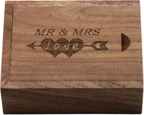 32GB Wood USB 3.0 Flash Drive with Laser Engraved Mr & Mrs Design - 32GB Wooden Heart Shape USB Stick with Box for Wedding, Couple, Parents (Maple) in Kuwait