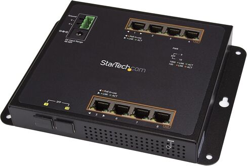 محول StarTech Industrial 8 منافذ جيجابت PoE+، 30 وات، TAA in Kuwait