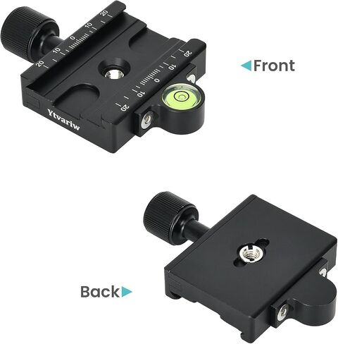 Mini Fish Bone Style Quick Release Clamp with 3/8"-1/4" Screw Adapter with Bubble Level,Ytvariw,Compatible for Tripod Head Monopod DSLR Cameras in Saudi Arabia