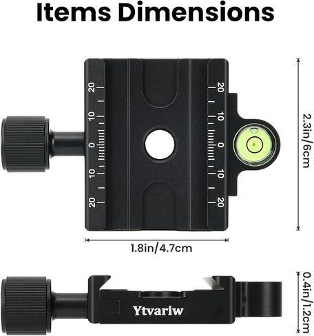 Mini Fish Bone Style Quick Release Clamp with 3/8"-1/4" Screw Adapter with Bubble Level,Ytvariw,Compatible for Tripod Head Monopod DSLR Cameras in Saudi Arabia