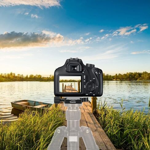 Mini Fish Bone Style Quick Release Clamp with 3/8"-1/4" Screw Adapter with Bubble Level,Ytvariw,Compatible for Tripod Head Monopod DSLR Cameras in Saudi Arabia