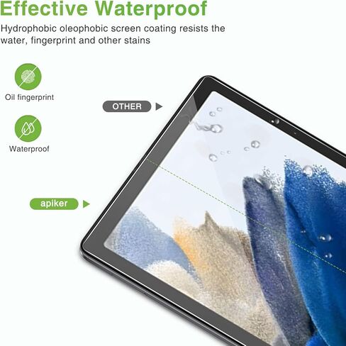 apiker [3 حزم] متوافق مع سامسونج جالاكسي تاب A8 10.5 بوصة واقي شاشة 2022 (SM-X200/X205/X207)، زجاج مقسى / حافظة صديقة / حساسة باللمس / خالية من الفقاعات in Kuwait