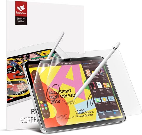 Bersem [عبوة من قطعتين من واقي الشاشة Paperfeel متوافق مع iPad الجيل العاشر 10.9 بوصة (2022)، فيلم PET غير لامع للرسم، مضاد للوهج، معرف الوجه، متوافق مع قلم Apple in Kuwait