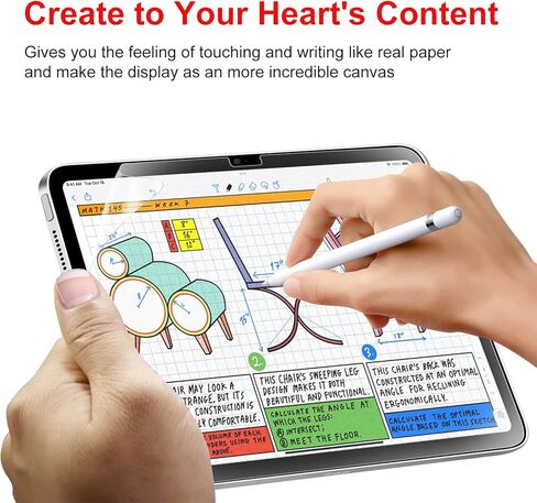 Bersem [عبوة من قطعتين من واقي الشاشة Paperfeel متوافق مع iPad الجيل العاشر 10.9 بوصة (2022)، فيلم PET غير لامع للرسم، مضاد للوهج، معرف الوجه، متوافق مع قلم Apple in Kuwait