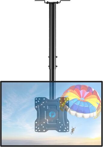 بيبشل حامل تلفزيون في السقف، حامل تلفزيون كامل الحركة لمعظم اجهزة التلفزيون مقاس 13-37 بوصة حتى 60 باوند، حامل تلفزيون معلق مع دوران وامالة وارتفاع قابل للتعديل، اقصى فيسا 200×200 ملم، PICM1 in Kuwait