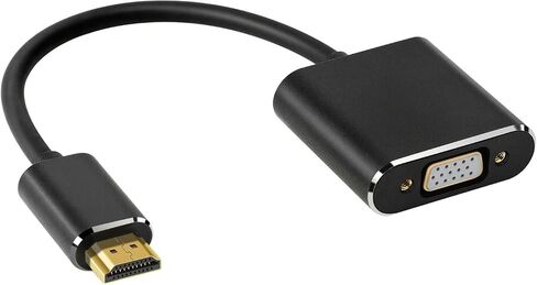 محول PASOW HDMI إلى VGA HDMI ذكر إلى VGA أنثى محول شاشة فيديو 1080P للكمبيوتر الشخصي وجهاز العرض والتلفزيون عالي الدقة (أسود) in Saudi Arabia