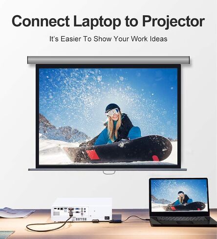محول PASOW HDMI إلى VGA HDMI ذكر إلى VGA أنثى محول شاشة فيديو 1080P للكمبيوتر الشخصي وجهاز العرض والتلفزيون عالي الدقة (أسود) in Saudi Arabia