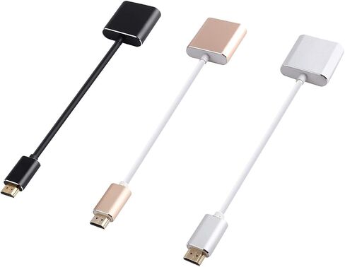 محول PASOW HDMI إلى VGA HDMI ذكر إلى VGA أنثى محول شاشة فيديو 1080P للكمبيوتر الشخصي وجهاز العرض والتلفزيون عالي الدقة (أسود) in Saudi Arabia