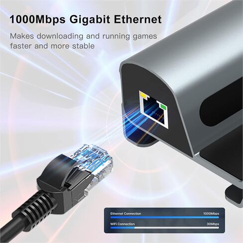 قاعدة ستيم ديك من نوكسوا 【خليط من الألومنيوم】 قاعدة شحن 6 في 1 مع HDMI 2.0 مطور 4K عند 60 هرتز، جيجابت ايثرنت، 3 منافذ USB 3.0 ومنفذ USB-C بي دي، ملحقات ستيم ديك لفالف ستريم ديك، رمادي in Kuwait