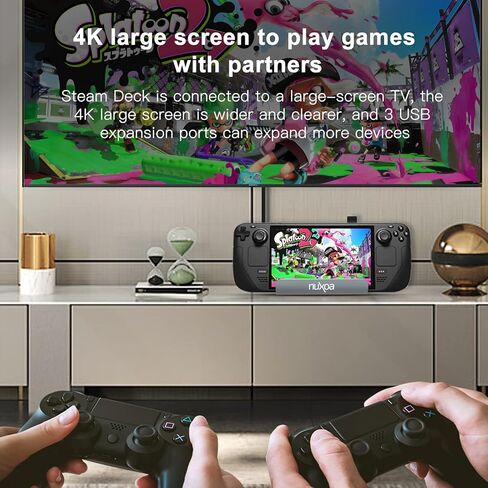 قاعدة ستيم ديك من نوكسوا 【خليط من الألومنيوم】 قاعدة شحن 6 في 1 مع HDMI 2.0 مطور 4K عند 60 هرتز، جيجابت ايثرنت، 3 منافذ USB 3.0 ومنفذ USB-C بي دي، ملحقات ستيم ديك لفالف ستريم ديك، رمادي in Kuwait