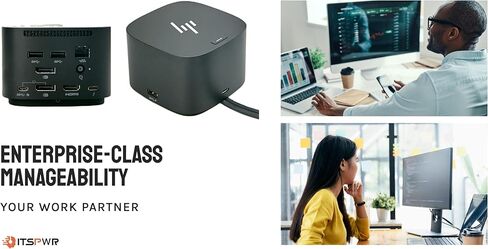 ITSPWR Bundle Containing HP 4J0G4AA 280W Thunderbolt 4 USB-C Performance Docking Stations, Multiple 4K Display Support, and ITSPWR Type-C 4-Port Hub and 50 Cable Ties in Kuwait