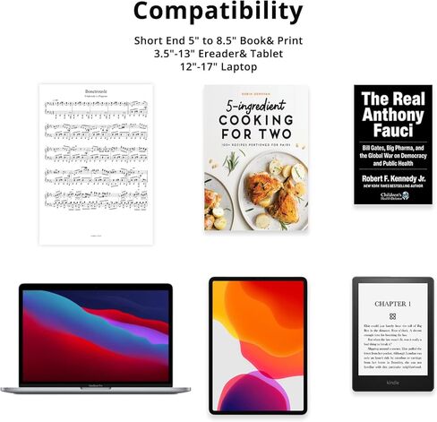 حامل كتب SupeDesk للقراءة، حامل الكتب، حامل العرض، للكتب مقاس 5-8.5 بوصة، خشب، حامل كمبيوتر محمول للكمبيوتر المحمول مقاس 12-17 بوصة/الكمبيوتر اللوحي وقارئ الكتب مقاس 6-13 بوصة، قابل للإمالة، ارتفاع قابل للتعديل، قابل للطي، الدراسة، الطبخ، الحد الأقصى للحم in Kuwait