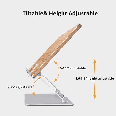 حامل كتب SupeDesk للقراءة، حامل الكتب، حامل العرض، للكتب مقاس 5-8.5 بوصة، خشب، حامل كمبيوتر محمول للكمبيوتر المحمول مقاس 12-17 بوصة/الكمبيوتر اللوحي وقارئ الكتب مقاس 6-13 بوصة، قابل للإمالة، ارتفاع قابل للتعديل، قابل للطي، الدراسة، الطبخ، الحد الأقصى للحم in Kuwait