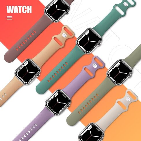 THWALK 6 Pack Bands Compatible with Apple Watch Band 41mm 40mm 38mm 49mm 45mm 44mm 42mm iWatch Silicone Band Ultra 2/Ultra SE Series 9/8/7/6/5/4/3/2/1 for Women Men (38mm/40mm/41mm S/M, 6 PACK C-Black/White/Red/Abyss Blue/Clover/Starlight) in Saudi Arabia