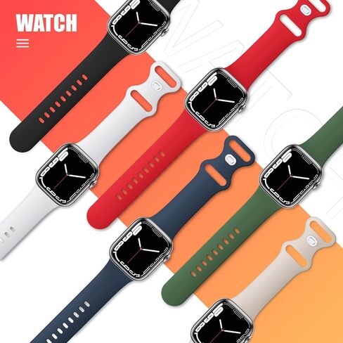THWALK 6 Pack Bands Compatible with Apple Watch Band 41mm 40mm 38mm 49mm 45mm 44mm 42mm iWatch Silicone Band Ultra 2/Ultra SE Series 9/8/7/6/5/4/3/2/1 for Women Men (38mm/40mm/41mm S/M, 6 PACK C-Black/White/Red/Abyss Blue/Clover/Starlight) in Saudi Arabia