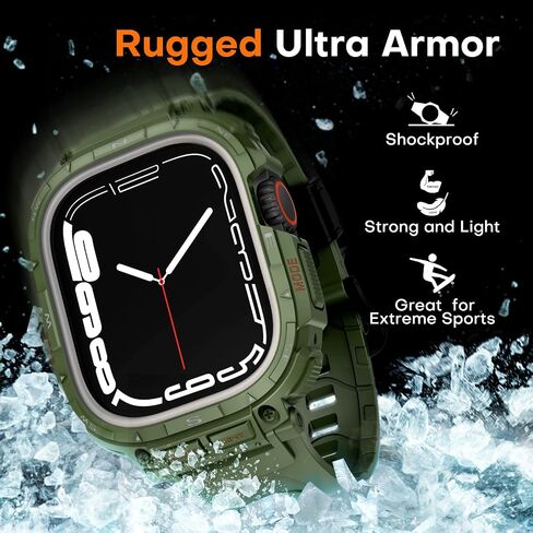 TAURI Black TPU Sport Band for Apple Watch Series 8/7/SE2/6/SE/5/4/3/2/1 with Screen Protector in Saudi Arabia