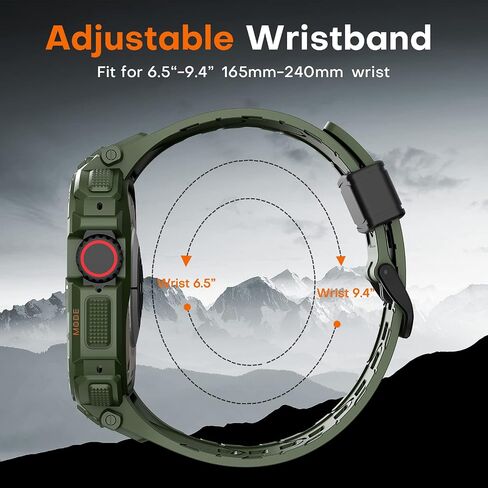 TAURI Black TPU Sport Band for Apple Watch Series 8/7/SE2/6/SE/5/4/3/2/1 with Screen Protector in Saudi Arabia