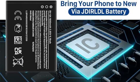 JDIRLDL BV-6A Battery, [1600mAh] Super High Capacity 0 Cycle Li-ion Battery Replacement Battery for 8110 4G TA-1048 TA-1059 2720V flip TA-1295 in Kuwait