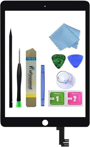 زين توب لجهاز آيباد إير 2 الجيل الثاني بشاشة لمس بديلة من الزجاج (غير LCD) نموذج A1566 1567 مع مجموعة أدوات لاصقة+ إصلاح الأدوات. in Kuwait