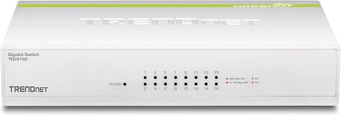 تريند نت مفتاح جيجابت جرينيت 24 منفذ، نظام كيو او اس، قماش تبديل 48 جيجابايت في الثانية، بدون مروحة، التوصيل والتشغيل، دوبلكس نصف وكامل، TEG-S24D، ابيض in Kuwait