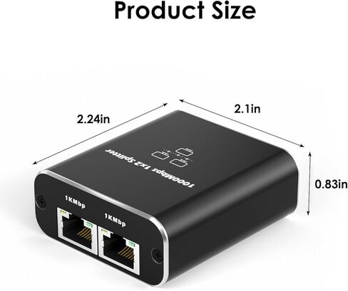موزع إيثرنت، مقسم شبكة LAN عالي السرعة RJ45 1 إلى 2 محول موصل مقبس إيثرنت لـ Cat5/Cat5e/Cat6/Cat6a/Cat7/ Cat8 مع كابل طاقة USB in Saudi Arabia