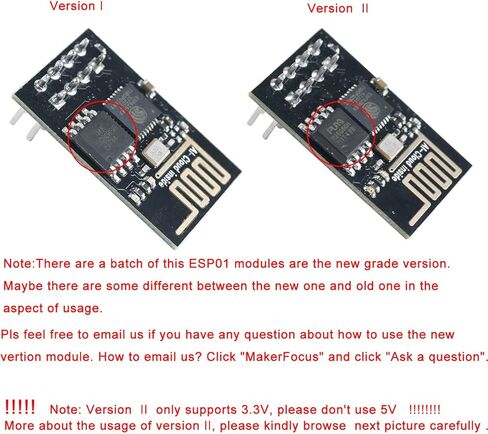 ميكر فوكس 4 قطع ESP8266 Esp-01 وحدة ارسال واستقبال واي فاي لاسلكية متوافقة مع اردوينو in Kuwait