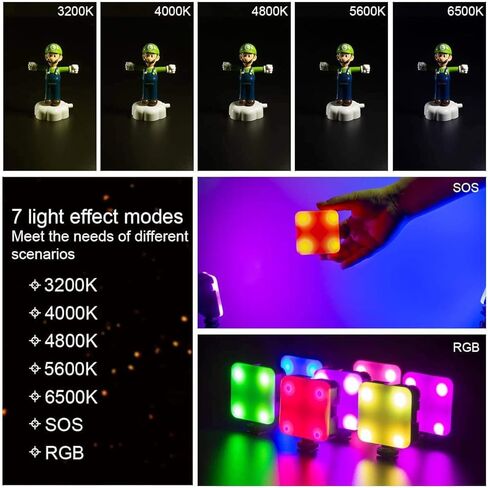 Fomito Led Video Light Vlog Light LED68R Light for Camera and Gopro Light with RGB SOS Mode and Magnets, Built in 2000mAh Lithium Battery for Camera Light, Light for Video Conferencing Video Llighting in Saudi Arabia