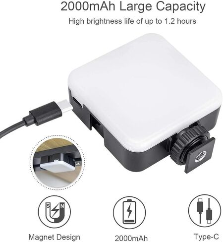 Fomito Led Video Light Vlog Light LED68R Light for Camera and Gopro Light with RGB SOS Mode and Magnets, Built in 2000mAh Lithium Battery for Camera Light, Light for Video Conferencing Video Llighting in Saudi Arabia