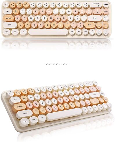 Compact Wireless Keyboard and Mouse Combo, Colorful Round Keycap, Soundless 68 Keys, Suitable for Girls and Kids, Compatible with Notebook, PC (Pink) in Kuwait