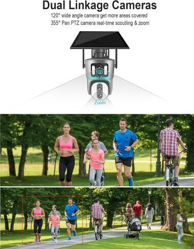 Sky Tower 2K Solar Security Camera Outdoor, Wireless WiFi PTZ Pan Tilt 360° View Spotlight, AI Motion Detection and Siren, Color/IR Night Vision, 2-Way Talk, Amazon Cloud (WiFi Router) in Kuwait