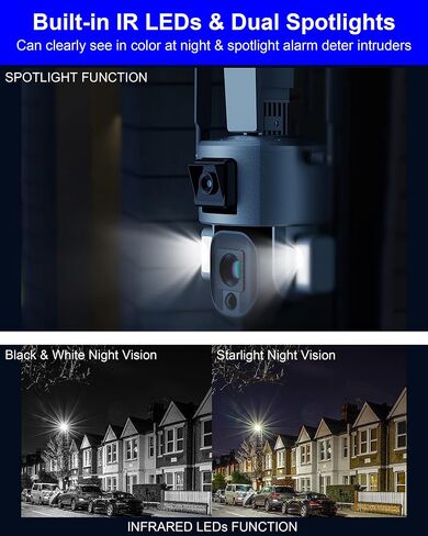 Sky Tower 2K Solar Security Camera Outdoor, Wireless WiFi PTZ Pan Tilt 360° View Spotlight, AI Motion Detection and Siren, Color/IR Night Vision, 2-Way Talk, Amazon Cloud (WiFi Router) in Kuwait