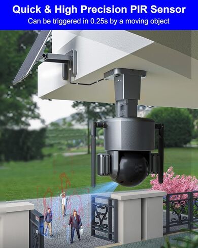 Sky Tower 2K Solar Security Camera Outdoor, Wireless WiFi PTZ Pan Tilt 360° View Spotlight, AI Motion Detection and Siren, Color/IR Night Vision, 2-Way Talk, Amazon Cloud (WiFi Router) in Kuwait