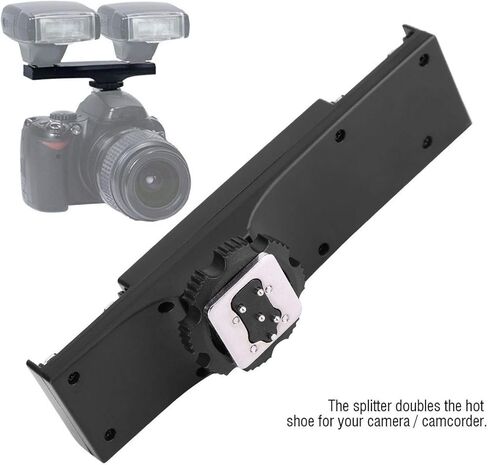 Practical Quality Ultralight Dual Hot Shoe Splitter, High Compatibility Lightweight and Convenient Dual Hot Shoe Splitter,High Loading Accessories for SLR Camera Camcorder in Saudi Arabia