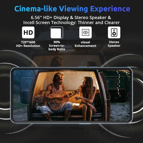 Xgody Mate50 3GB+32GB Octa-Core 4G Unlocked Phones, 6.56'’ Incell Screen Dual Sim Unlocked Cell Phones, 4500mAh Battery, Face Unlock, Camera 5MP+18MP Android Smartphones (Blue) in Kuwait