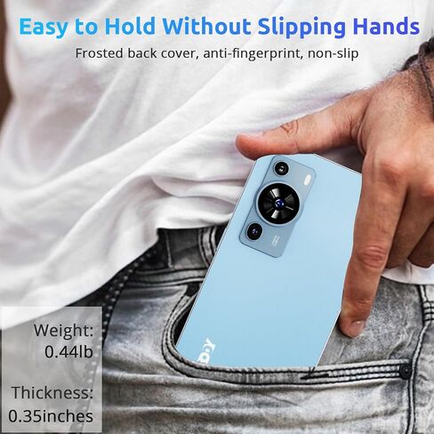 Xgody Mate50 3GB+32GB Octa-Core 4G Unlocked Phones, 6.56'’ Incell Screen Dual Sim Unlocked Cell Phones, 4500mAh Battery, Face Unlock, Camera 5MP+18MP Android Smartphones (Blue) in Kuwait