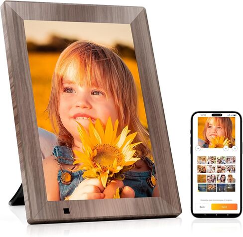 Digital Photo Frame 10.1 inch IPS Display, WiFi Touch Screen, 64 GB Storage, Auto-Rotate, Slideshow, Motion Sensor, Easy Setup to Share Photos or Videos Instantly via App from Anywhere in Kuwait