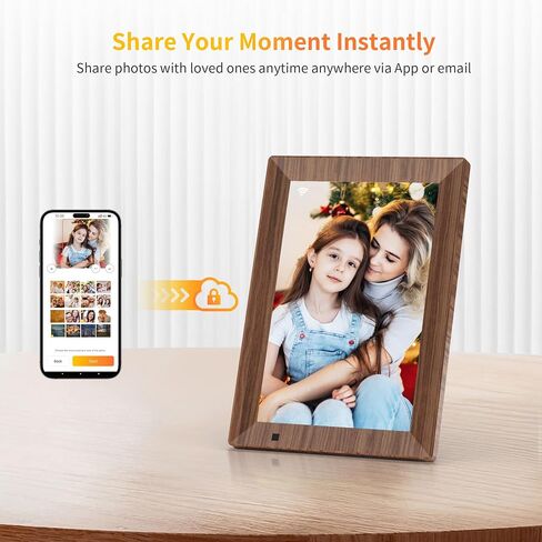 Digital Photo Frame 10.1 inch IPS Display, WiFi Touch Screen, 64 GB Storage, Auto-Rotate, Slideshow, Motion Sensor, Easy Setup to Share Photos or Videos Instantly via App from Anywhere in Kuwait