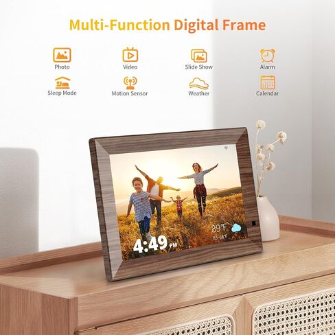 Digital Photo Frame 10.1 inch IPS Display, WiFi Touch Screen, 64 GB Storage, Auto-Rotate, Slideshow, Motion Sensor, Easy Setup to Share Photos or Videos Instantly via App from Anywhere in Kuwait