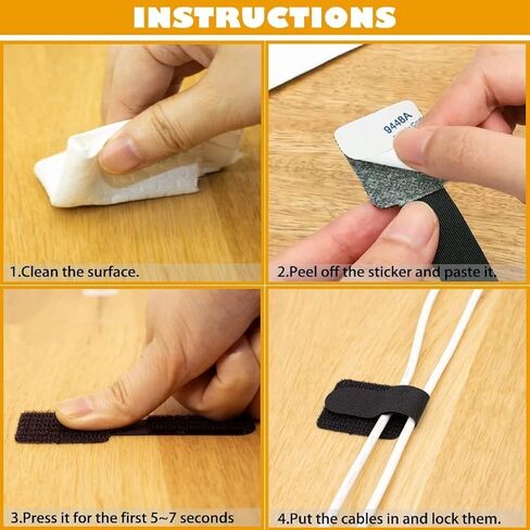 حزم سلك منظم الأسلاك، 10 قطع من ربطات الكابلات اللاصقة، ربطات منظم الحبل، مشابك كابلات متعددة الأغراض، حامل سلك منظم، ربطات إدارة الكابلات، ربطات عنق وحلقة لجدار المطبخ، مقلاة الهواء، محمصة الخبز in Kuwait