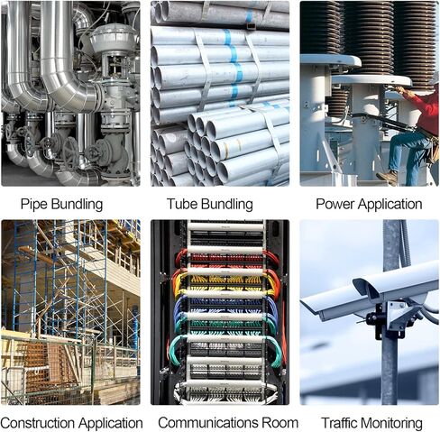 XINGO 300PCS 9.8"+11.8"+13.7" Metal Cable Ties Assorted Sizes, 304 Stainless Steel Heavy Duty Zip Ties, Multi-Purpose Self-locking Cable Ties for Exhaust Wrap, Outdoor and Canopy Etc in Kuwait