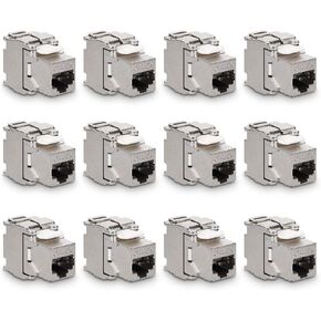 kwmobile Keystone Module Jacks - 6 Piece CAT6A Shielded Keystone Jack RJ45 Cat 6A Ethernet Module 10 Gbit with Shielded Metal Housing
