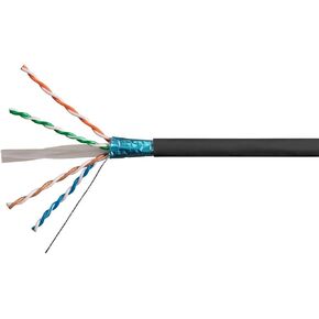 Monoprice Cat6A Ethernet Bulk Cable - Solid, 550Mhz, F/UTP, CMR, Riser Rated, Pure Bare Copper Wire, 10G, 23AWG, No Logo (UL) (TAA) 500 Feet, Black