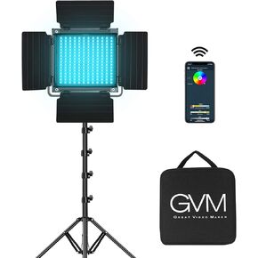 GVM RGB LED ضوء فيديو، ضوء استوديو 800D مع مجموعة إضاءة للتحكم في التطبيق، حزمة واحدة مع 8 أنواع من أضواء المشهد، 3200-5600K CRI 97 لوحة LED لاستوديو YouTube، الفيديو، الصورة in Kuwait