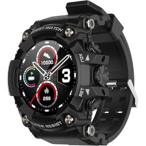 ساعة ذكية عسكرية للرجال في الهواء الطلق HD IP68 مقاومة للماء لتتبع اللياقة البدنية لهواتف Android وiOS iPhone مع مراقبة معدل ضربات القلب وضغط الدم in Kuwait