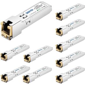 10/100/1000BASE-T RJ45 Copper SFP Module, 1.25G SFP-T Transceiver for Cisco GLC-T/SFP-GE-T/GLC-TA, Mikrotik SRJ01, Netgear, Supermicro, up to 100m(Pack of 1) in Kuwait