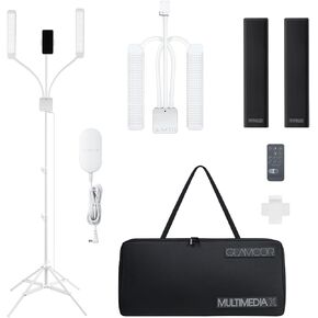 GLAMCOR Multimedia X Portable LED Lighting Kit | Remote Controlled 2700K - 5600K Color Temperature | Smartphone Mount (Grey with Clear Crystals) in Saudi Arabia