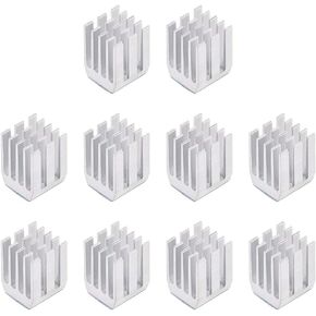 uxcell Heatsink with Thermal Conductive Adhesive Tape 9 x 9 x 12mm Black 10pcs